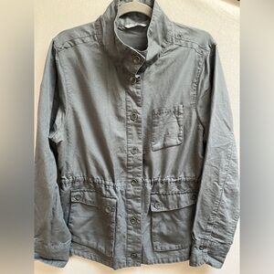 Toad & Co Linen Organic Cotton Button-Front Utility Jacket Sz M